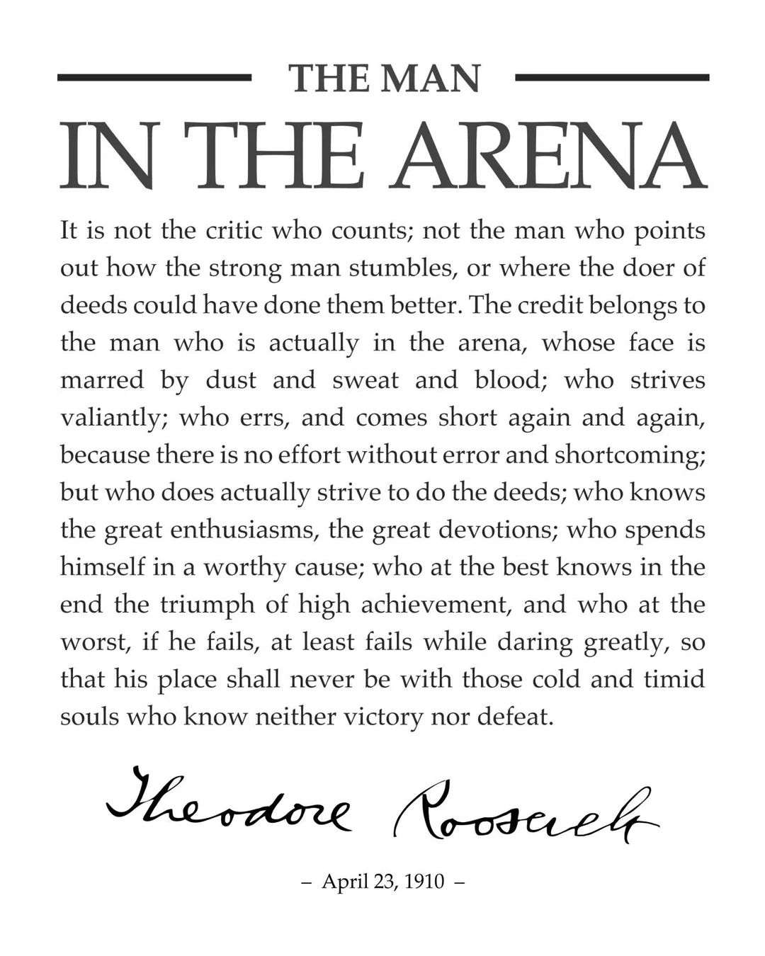 The Man in the Arena